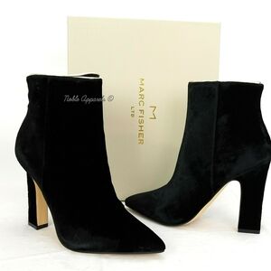 MARC FISHER Velvet Black Heeled Boots